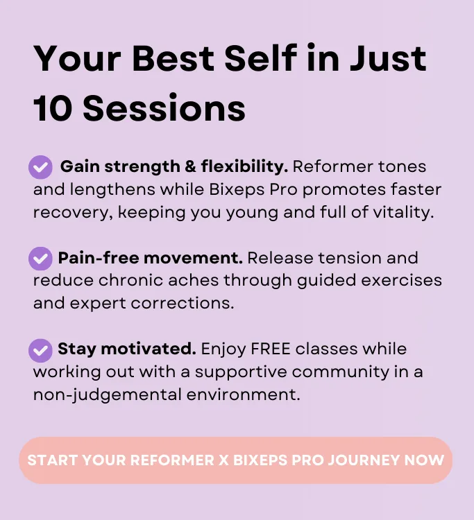 gain strength and stay pain free in just 10 sessions of reformer pilates classes